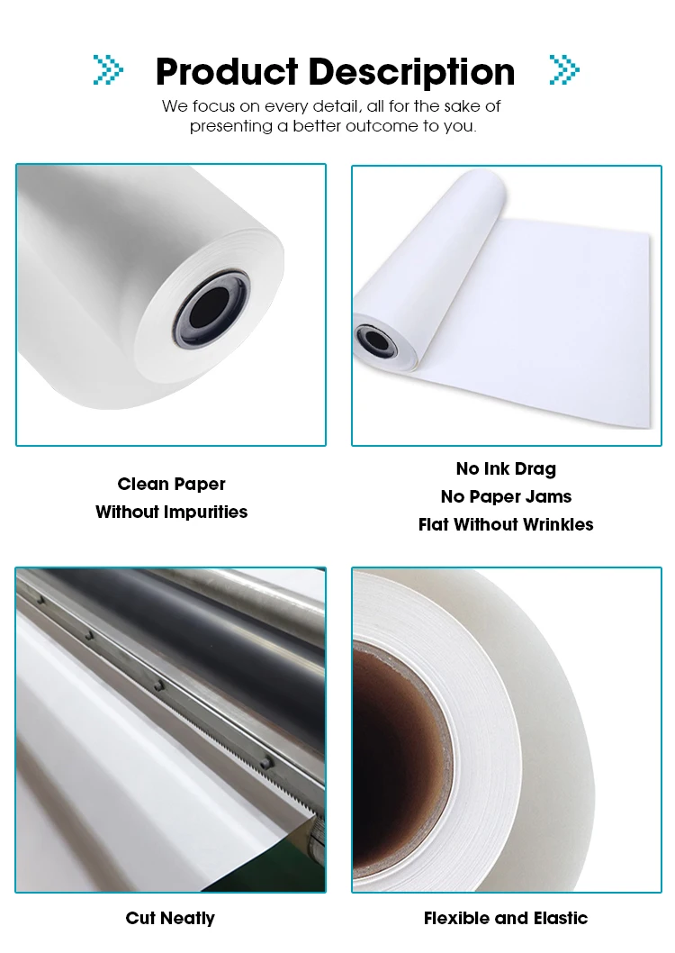 Cheap Sublimation Roll Paper Waterproof Sublimation Paper with High Quality  for Inkjet Printer on Stock