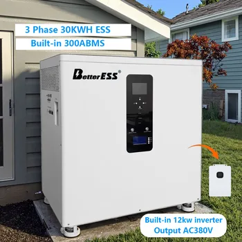 All-In-One 51.2V 400ah 600ah 20kwh 30kwh Lithium Battery System 12KW AC380V Inverter WiFi Monitor Home Energy Storage CAN