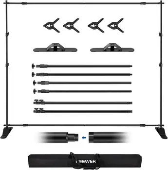 NEEWER NK-ST300 Backdrop Stand Heavy Duty with Widened Bases 10x8ft Background Stand with 4 Crossbars for Photoshoot Studio