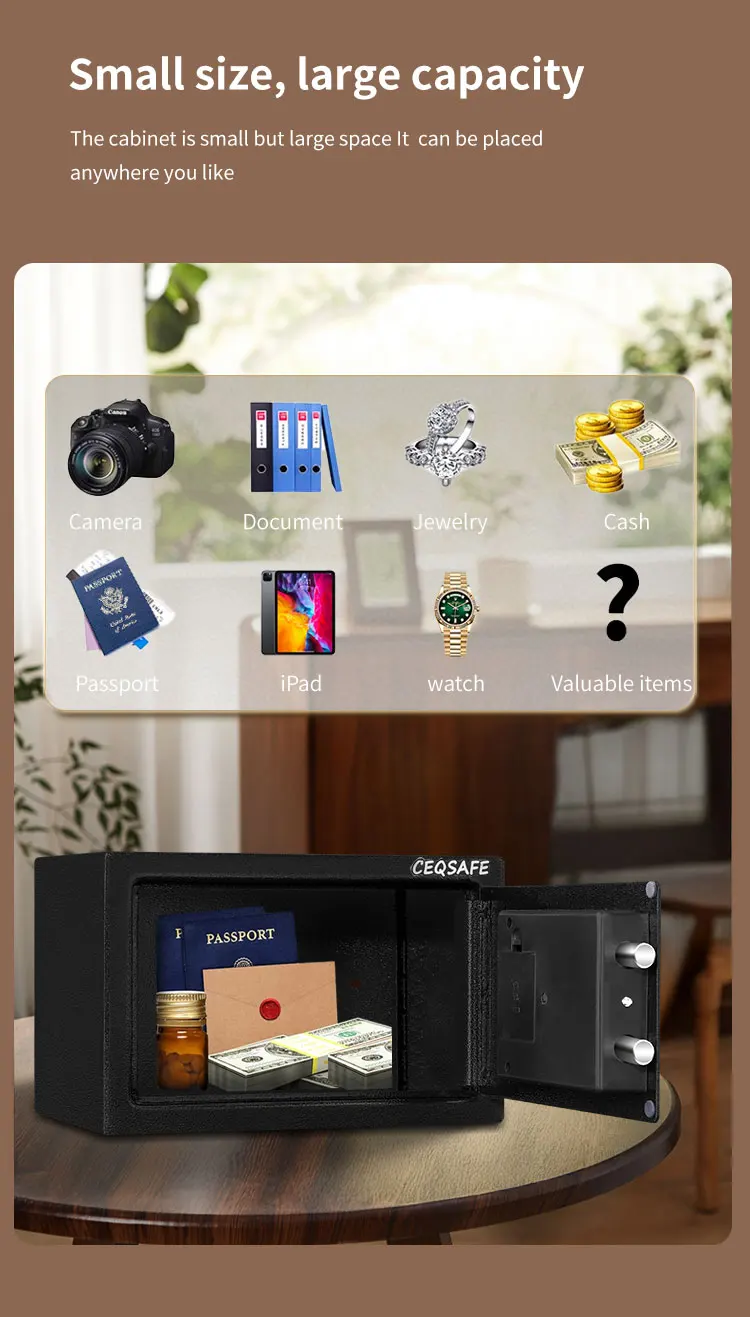 CEQSAFE High Quality Digital Hidden Wall Safes Deposit Box Small Mini Size Security Safety Cash Box manufacture
