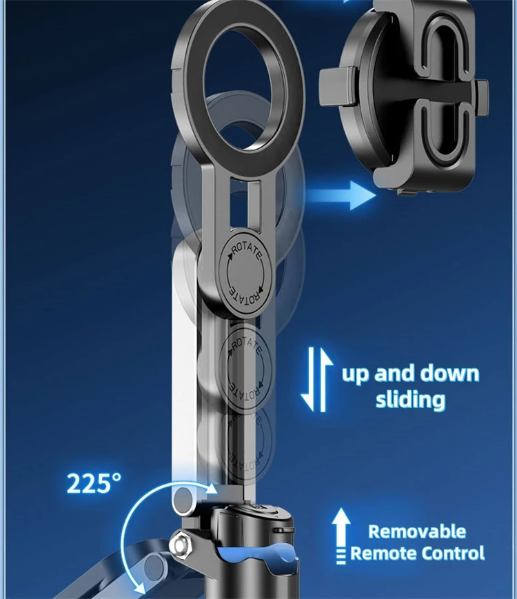 P15mini-C Magnetic Tripod Easy Portable Photography Selfie Stick with Wireless Control Professional Pocket