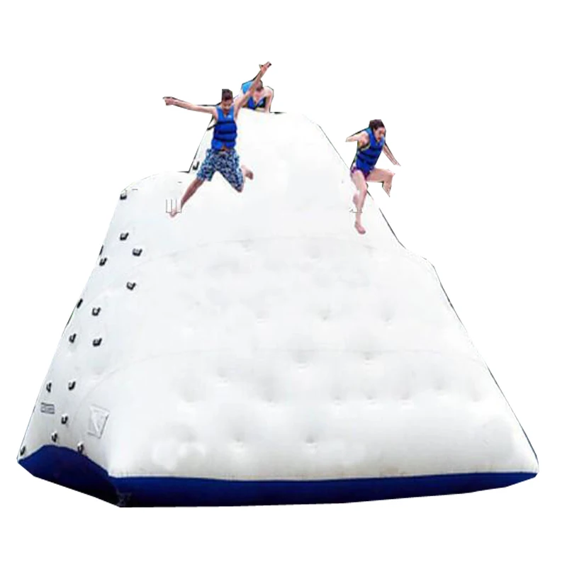 Popular PVC Inflatable Iceberg Floating Rock Climbing Mountain Durable Lake Inflatable Water Iceberg Slide for Kids and Adult