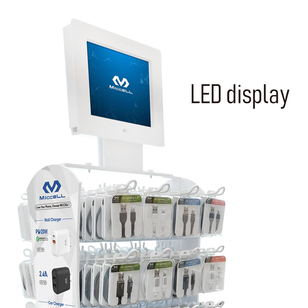 Miccell Display Rack For Phone Charger Car Charger Earphone Usb Cable