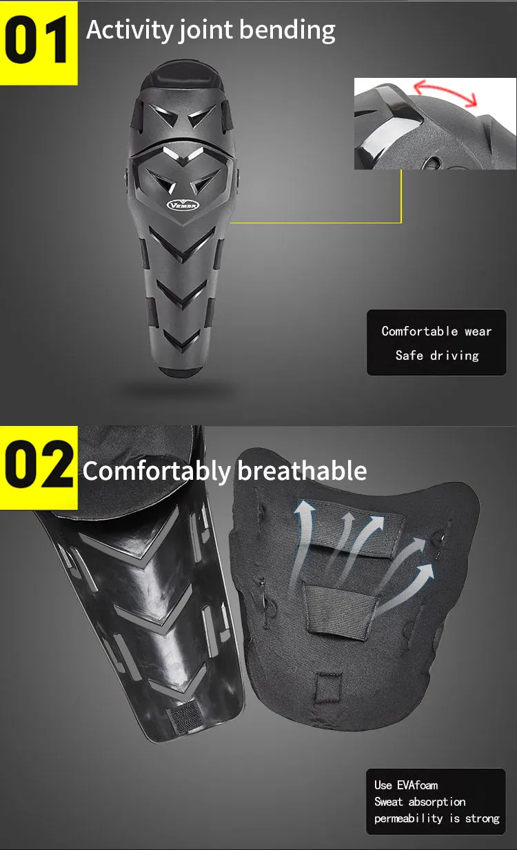 Wholesale Breathable Motorcycle Knee Brace Skating Protective Gear Knee