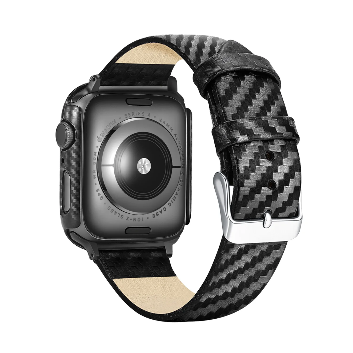 For Apple Watch Case Strap Set Protective Case Pc Half Pack + Carbon Fiber  Pattern Iwatch Band 40mm 44mm Spot Wholesale - Buy For Seiko Watch Band,Applr  Watch Bands,Jean Leather Apple Watch