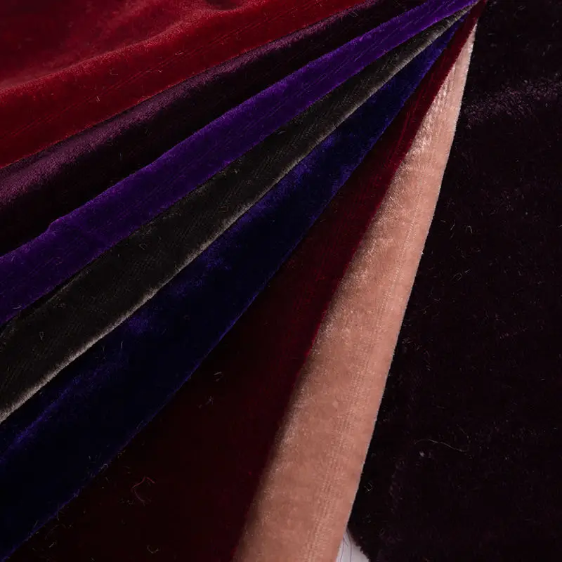 Маленький минимальный заказ оптовая продажа велюровая ткань многоцветная шелковая