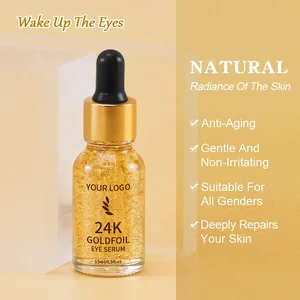 Luxury 24K Gold Collagen Aloe Vera Hyaluronic Acid Eye Serum Anti-Aging Anti-Wrinkle Moisturizing Hydrating Dark Circles