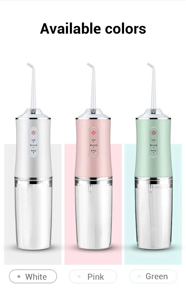 Cordless 230ml Water Flosser for Teeth Cleaning Portable Electric Household Product with Battery Power Source Oral Irrigator
