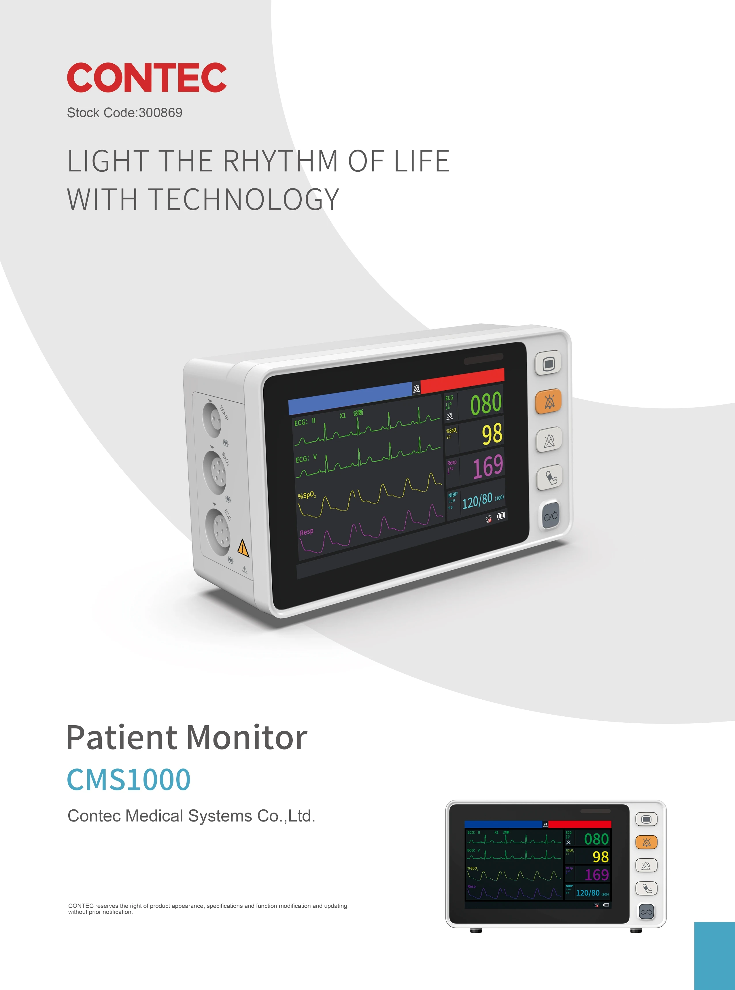 CONTEC CMS1000 Vital Signs Monitor - Portable & Cheap Price