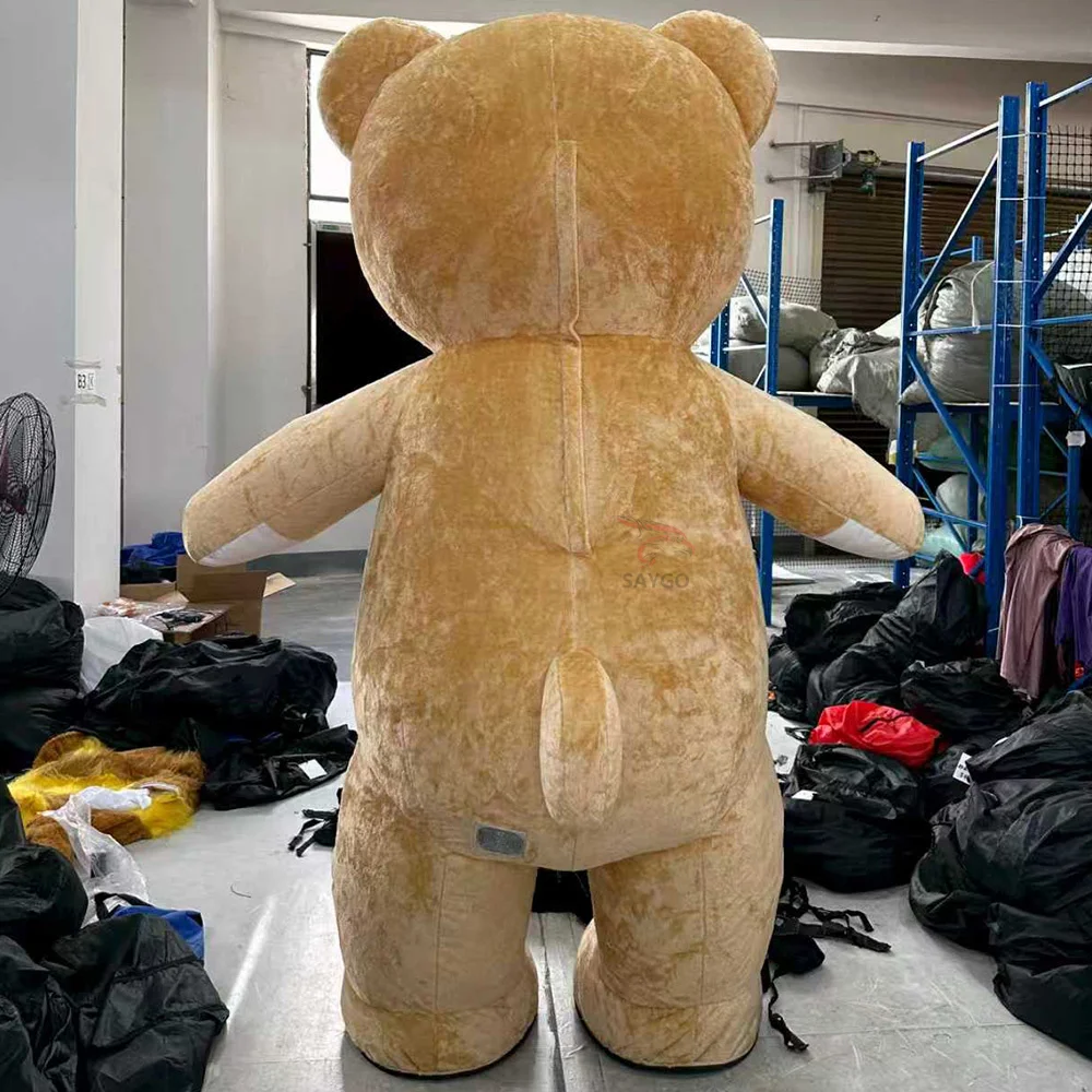 Smile Giant Patched Brown Bear Mascot Costumes for Events Activities 2.2m Gift Party Dress Adults Wear Inflatable Bear Clothing