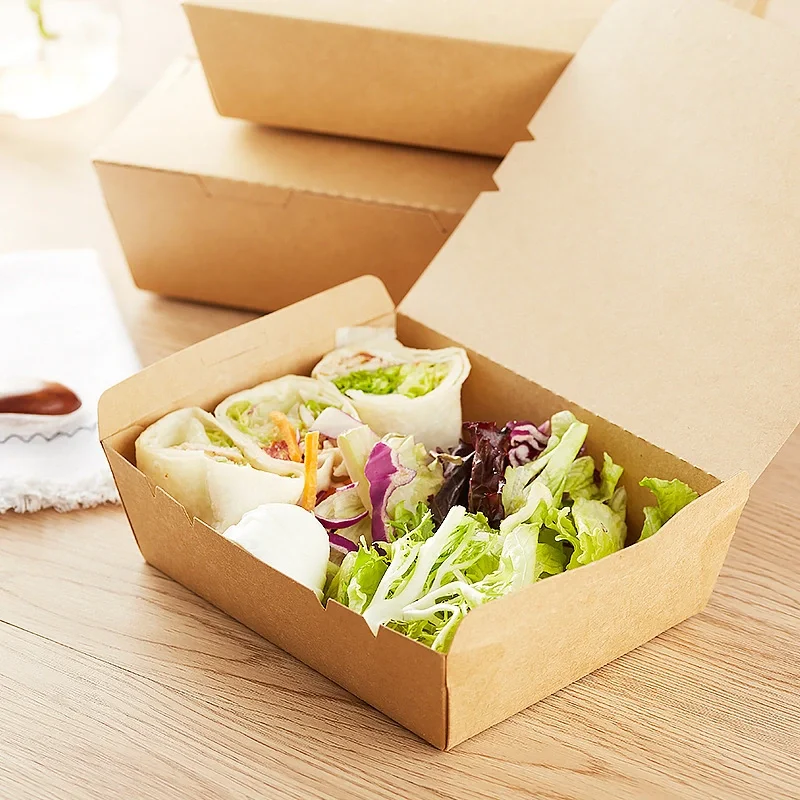 Whit Window Fast Food Box Packaging Takeout Kraft Paper Kraft Paper ...