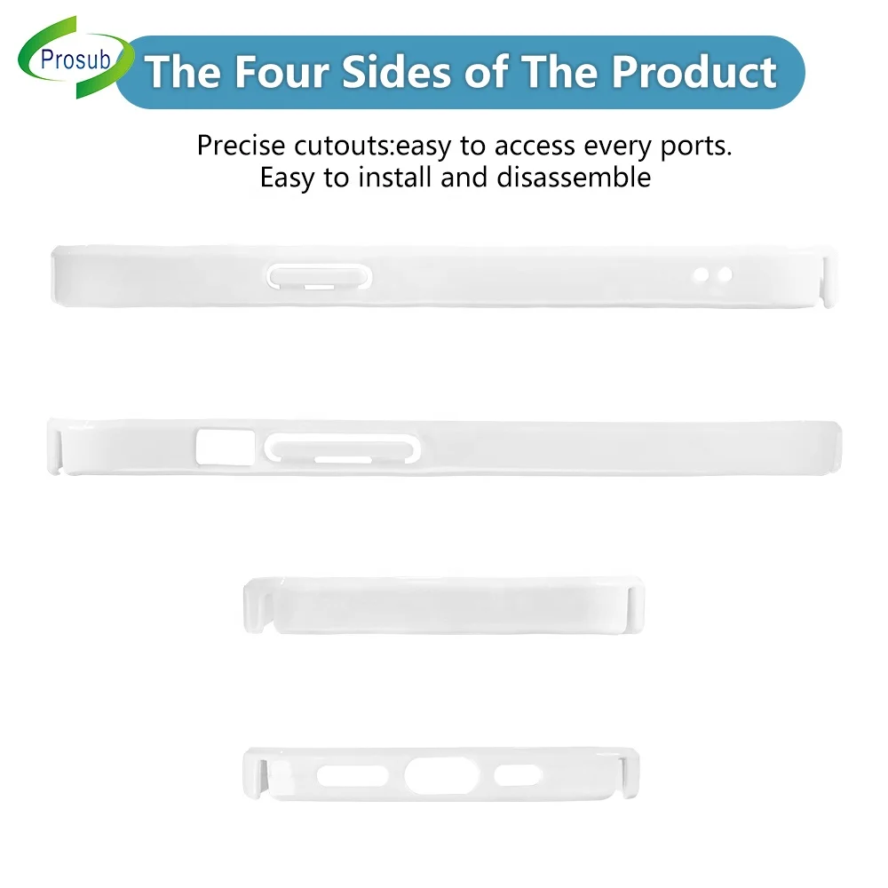 Prosub 3D PBT Blank Sublimation Cell Mobile Phone Case for Iphone 14 13 12 Series Full Edge Shockproof Custom Print Cover