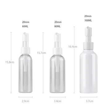 Empty 100ml Cylindrical Shape Transparent Color Makeup Remover Oil Pump Bottle