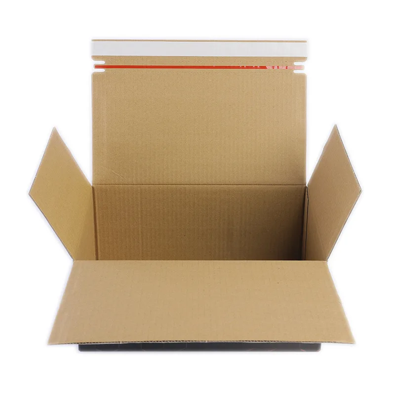 Wholesale Custom logo corrugated peel off self seal postal zipper mailing mailer boxes adhesive tear strips box supplier