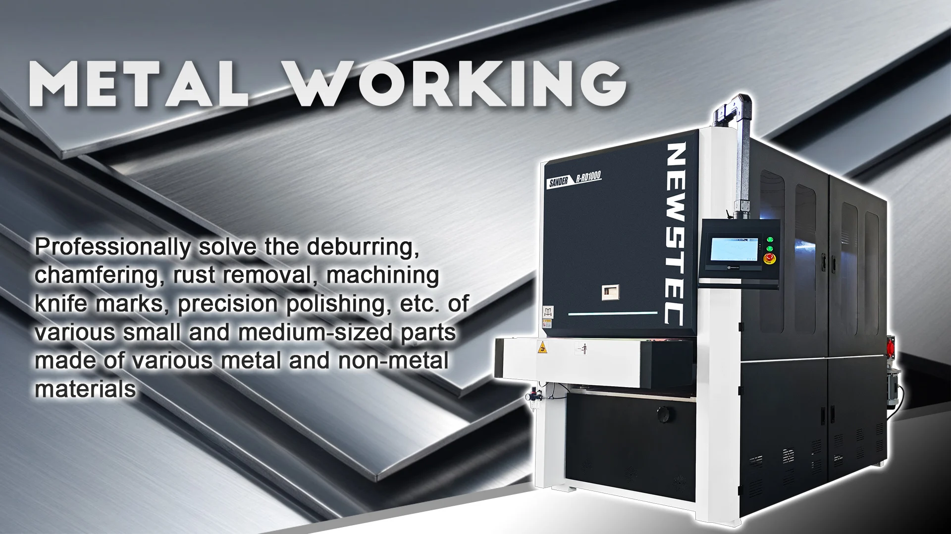 Metal Scuffing Machine 1000MM Stainless Steel Brushing Deburring Machine Metal Edge Chamfering ...