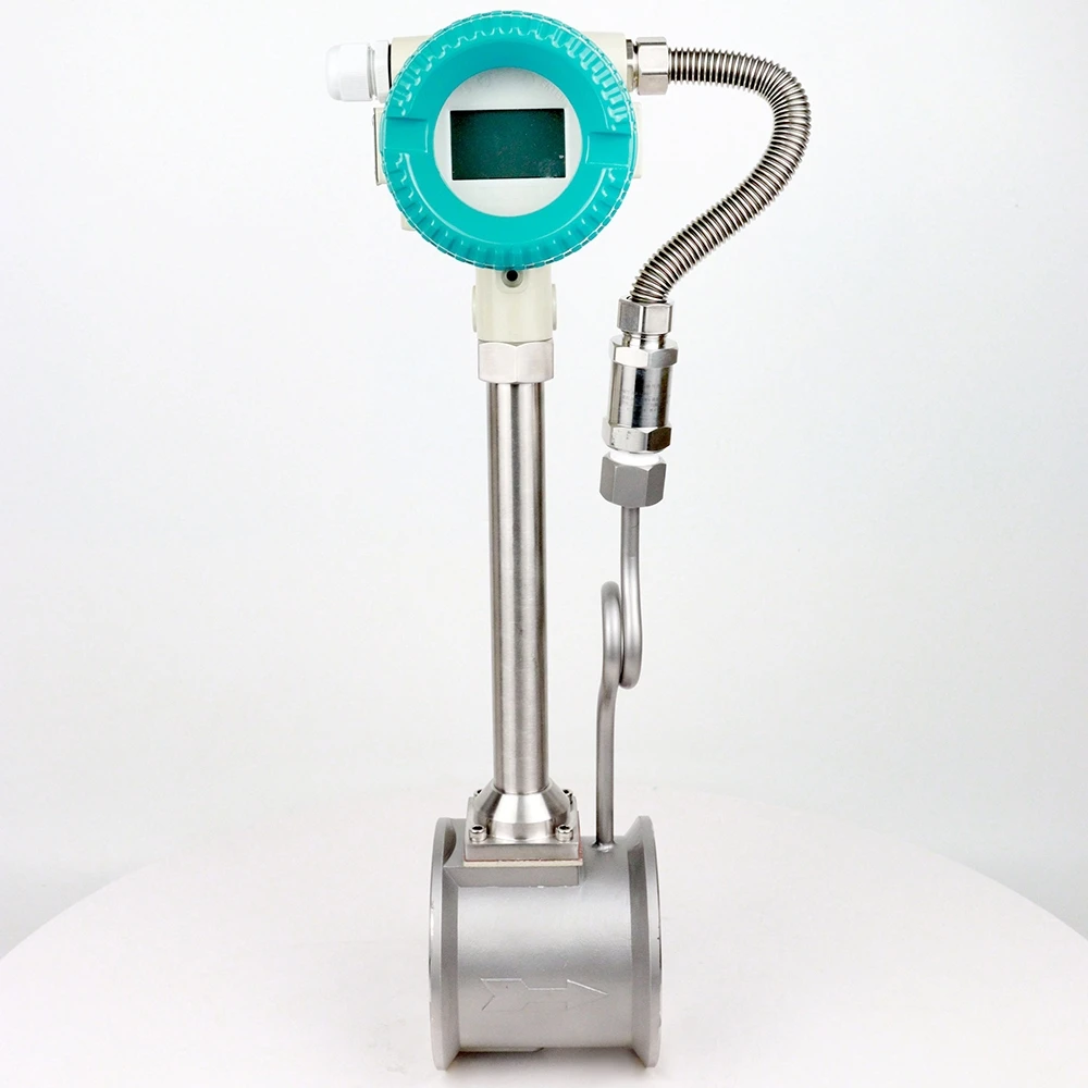 Temperature vortex flowmeter compensation vortex gas flowmeter IP65 insert compressed air 4-20ma modbus hart rs485 flowmeter
