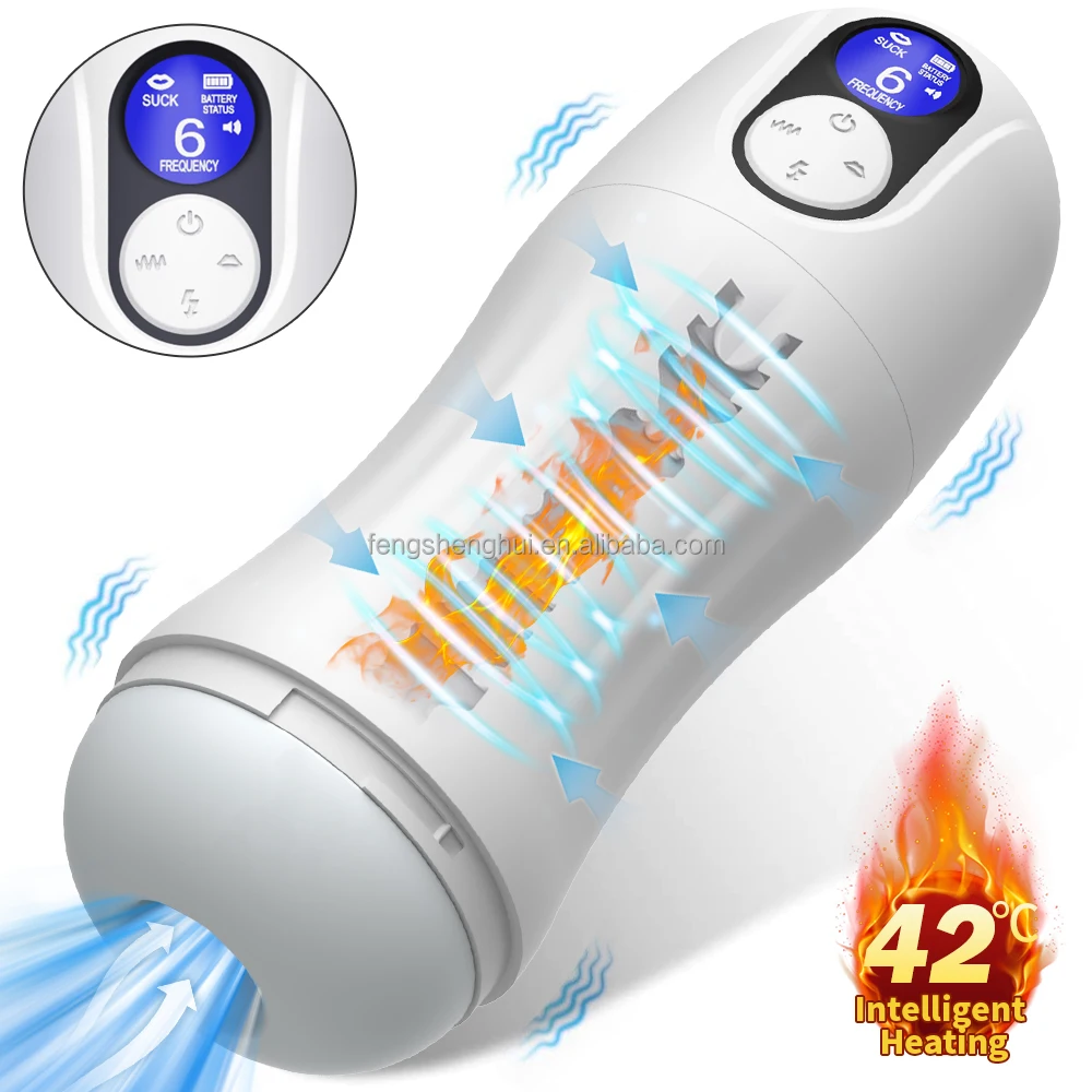 Man Nuo Men's Masturbator with USB Vibrator LED Realistic Vagina Intense Stimulation Sucking Cup Heating Function TPE Material