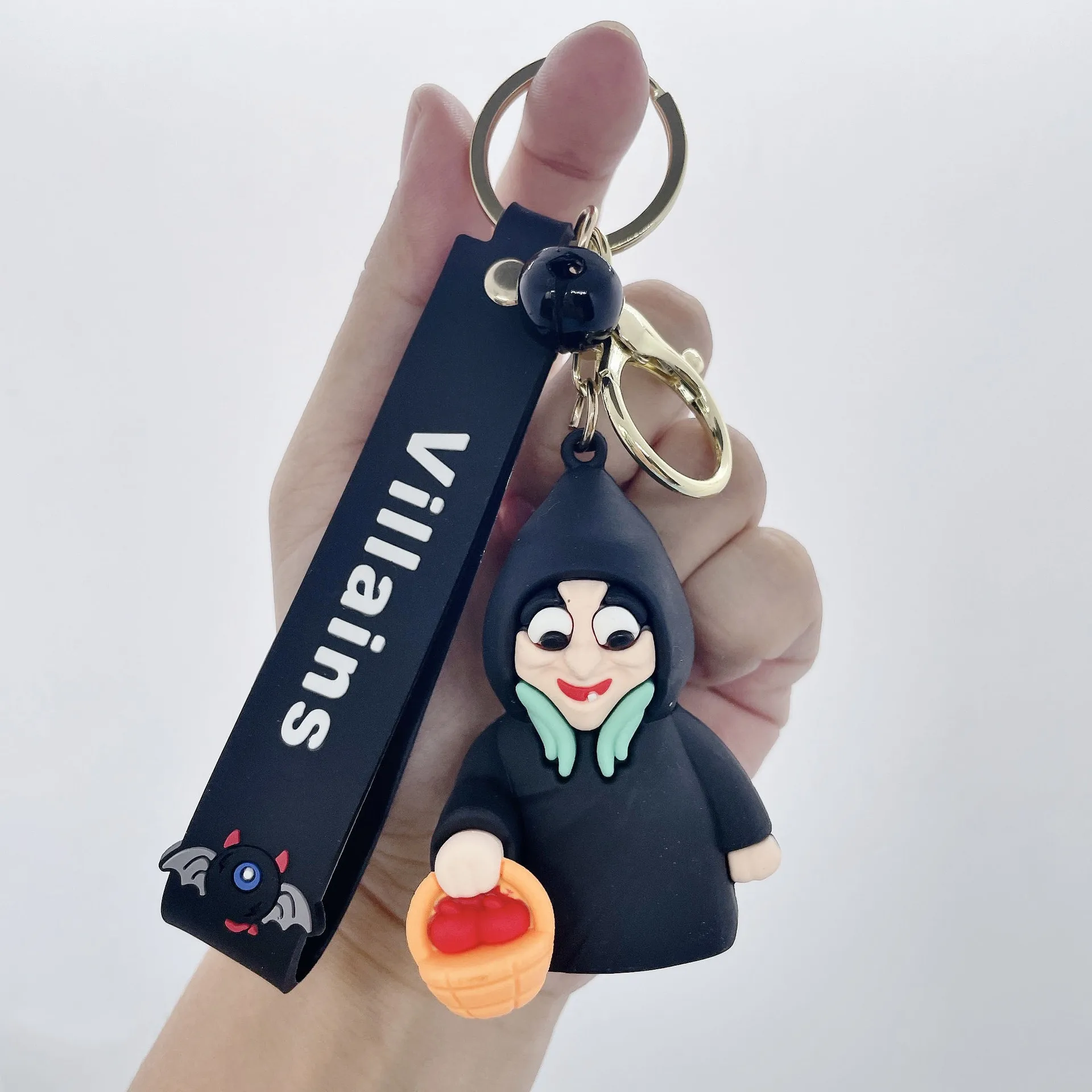 3D Pvc Cartoon Disny Mini Villain Witch Silicone Rubber Keychain Custom  Cartoon Characters Halloween Key Chain for Pendant Gifts