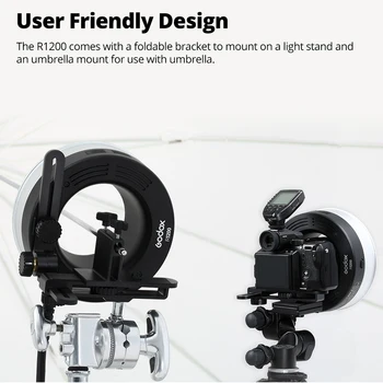 GODOX R1200 Portable Flashing Rings Speedlite Flash Light Head for Sony Canon Nikon Fuji Camera Godox AD1200pro detail image