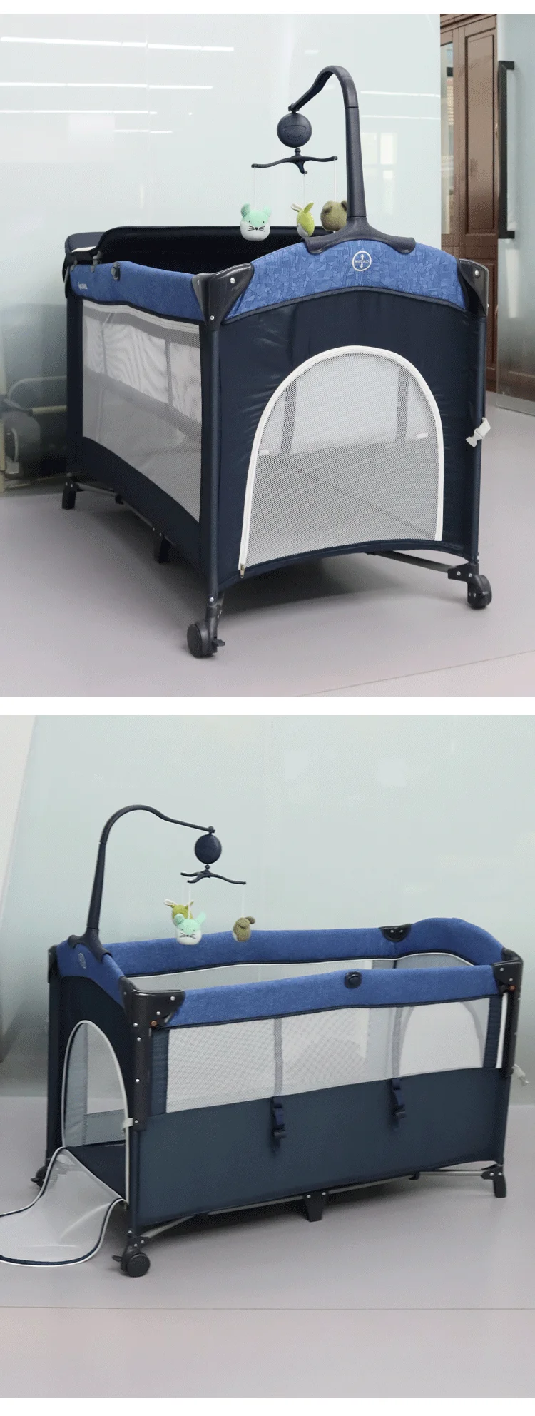 Hot Sale In Stock Oem Movable Baby Bedside Bed Baby Game Bed With Toys