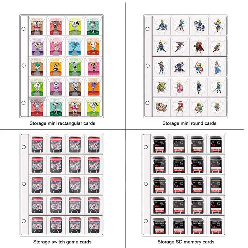 300 Pockets Binder for Mini Animal Crossing Amiibo Cards, NFC Tag Game Cards, Card Holder for ACNH Amiibo Cards with Zipper 300 Pockets Binder for Mini Animal Crossing Amiibo Cards, NFC Tag Game Cards, Card Holder for ACNH Amiibo Cards with Zipper