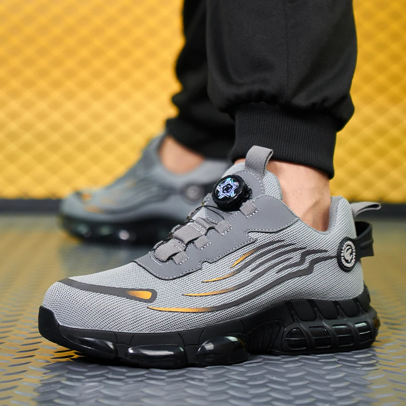 ZG 918 New Design Summer Sport Shoes Swivel Button No Lace Steel Toe  Breathable Lightweight for Safety Protection Fashionable
