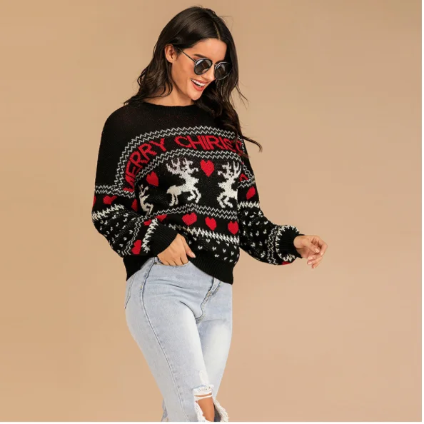 Maglione Lavorato A Maglia Da Donna Pullover Jacquard Taglie Forti Maglioni  Da Donna Maglione Natalizio Donna - Buy Maglione Natalizio Maglione O Collo  Brutto Lavorato A Maglia Per Donna,Maglione Natalizio Pullover Girocollo