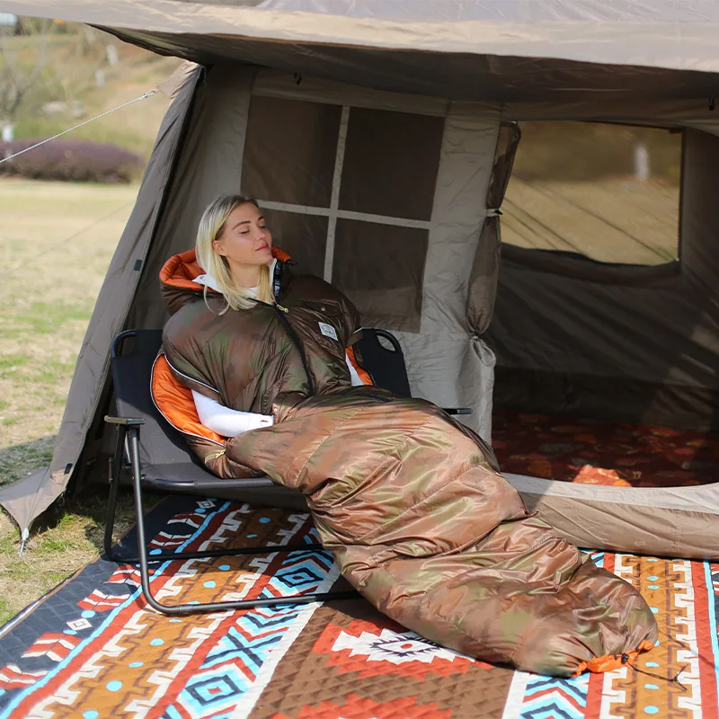 Fashion Jacket Style Duck Down Sleeping Bag EnvelopeSleeping Bag Wearable Walking Sleeping Bag Go FishingHiking Nylon Fabric