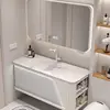 Hot bending integrated basin-120cm rounded mirror cabinet