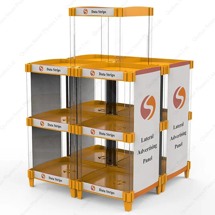 Retail Store Counter Display Exhibidor Modular Water Bottle Display Stand Plastic Product Rack