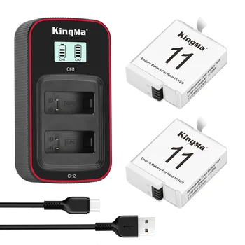KingMa GP11 1170mah Li-ion Battery and Charger Set for GoPro Hero 9/10/11/12 Cameras Battery