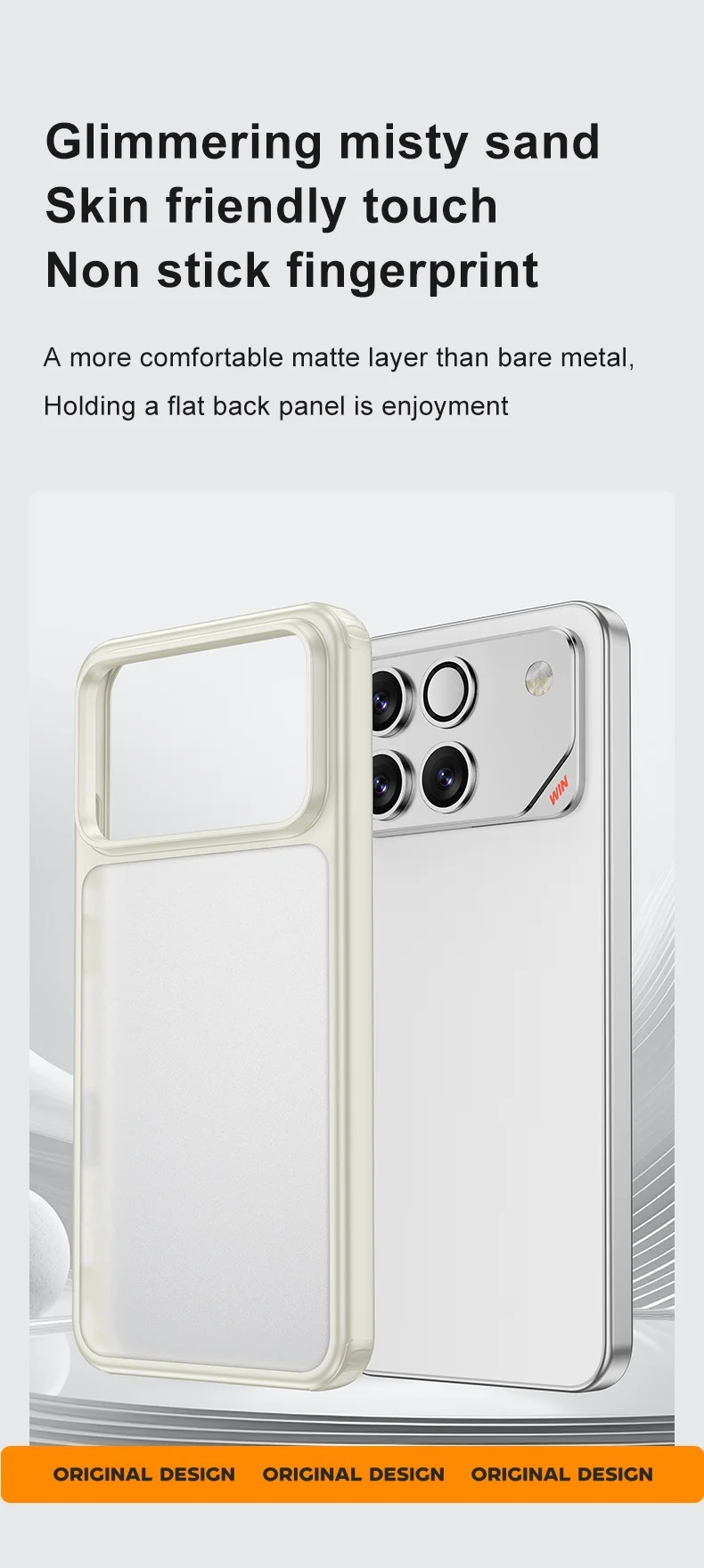 product laudtec tpupc phone case with anti yellow ultra magnetic soft feel anti fingerprint texture phone case for honor win series-8