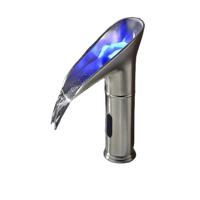 Wasserfall Bad Wasserhahn, Gebürstetes Nickel – Für 1 Oder 3 Loch Installation, Mit 50 Cm Schläuchen