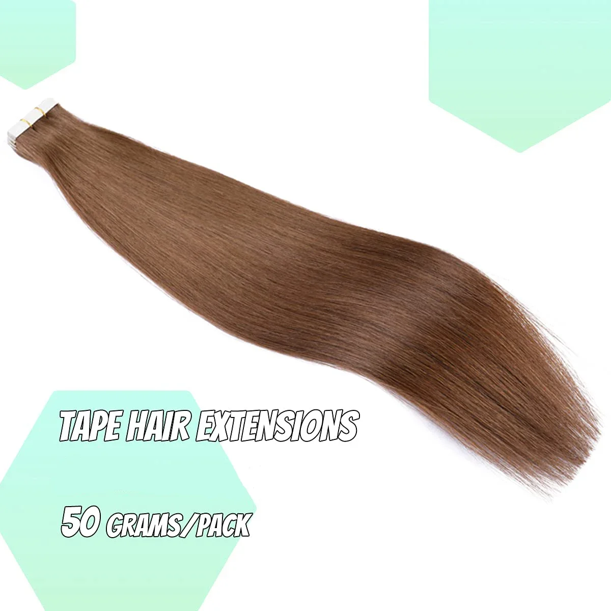 Brazilian Straight Remy Tape In Hair Extensions Medium Brown #4 100% Real Human Hair Skin Weft for Women_voghion.com