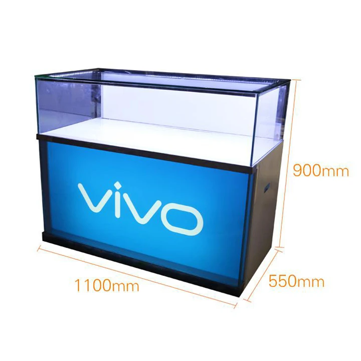 Custom Luxury Cell Phone Display Showcase Shop Fittings and Counter Mobile Phone Display Cabinet