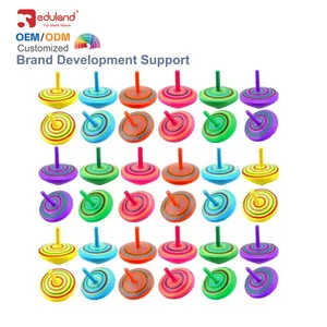 Wooden Spinning Gyroscope Toy for Kids Painted Spinner for Family Games & Educational Kitchen & Food Toys