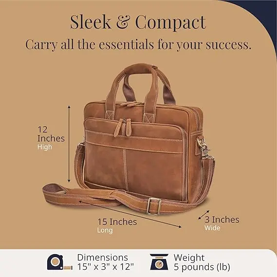 product full grain leather briefcases leather laptop computer handmade messenger large crossbody shoulder office computer college bags-34