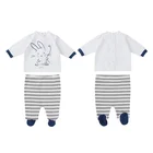 Baby Wholesale Supplier Cotton Long Sleeve Infant Top Pants 2-piece Outfits Unisex Spring Fall Toddler Sets Lovely 0-6month Baby Suit