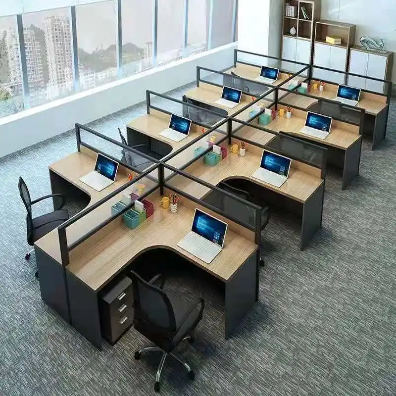 Office Furniture Wooden Screen Partition Combination of 2/4/6 People ...