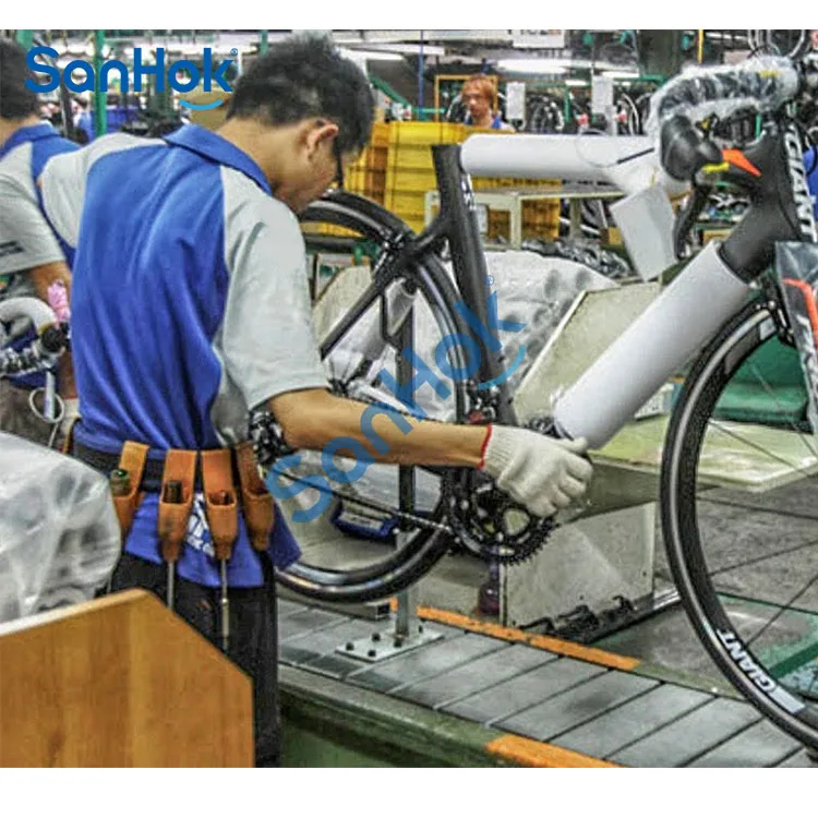 Light Duty Carbon Steel Flat Top Chain Conveyor Folding Bike Assembly Line