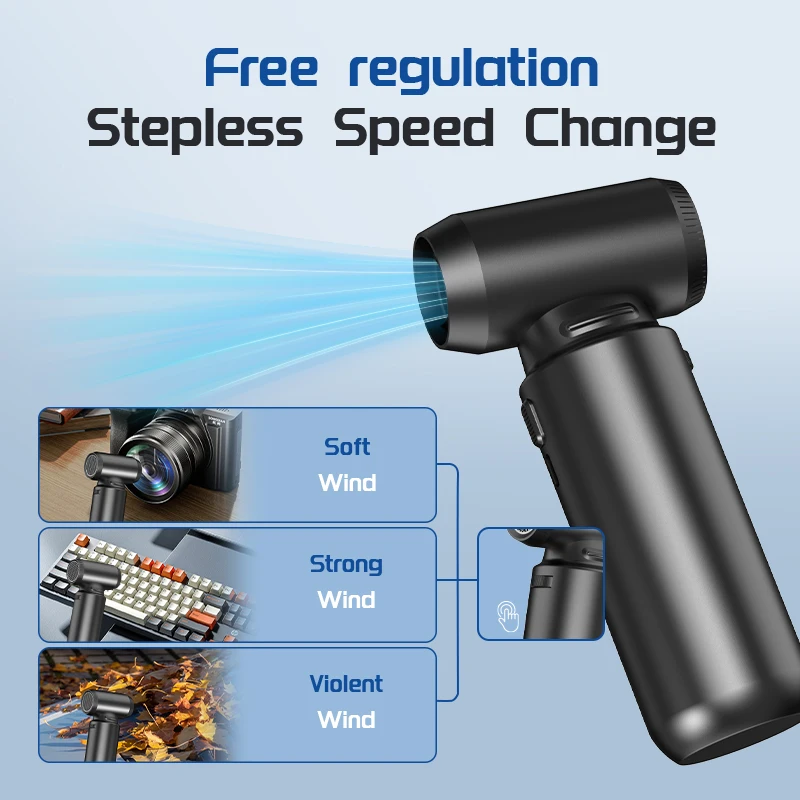 130000RPM Turbo Fan Brushless Motor DIY Electric Mini Air Duster Blower Gun Computer Keyboard Cleaner Rechargeable - view 5