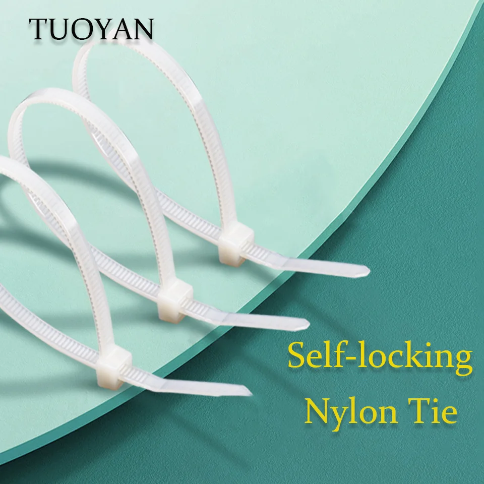 TUOYAN nylon cable tie nylon 100 pcs 3.6x250b PA6 PA66 nylon cable ties cable ties manufacture