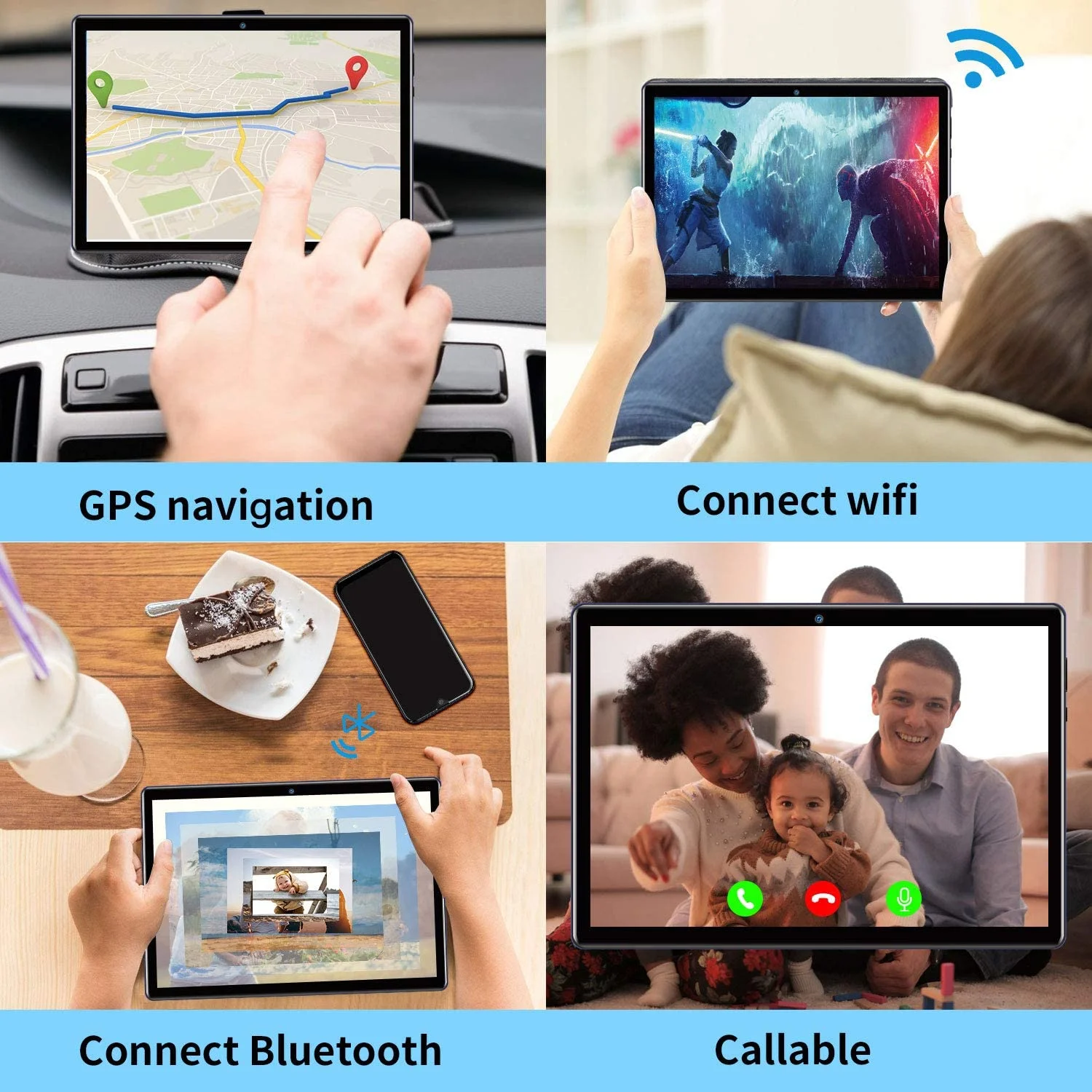 ANDROID - こんぶ Android 14 Tablet,128GB+14(8+6 Expand)GB,10inch 4G Phone