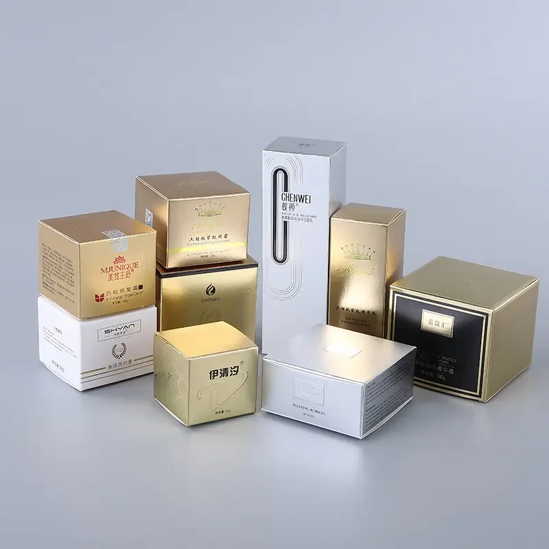Eco Friendly Custom Print Logo Perfume Cardboard Cosmetics Box  Carton Kraft Paper Box Color Makeup Face Packaging Card Boxes