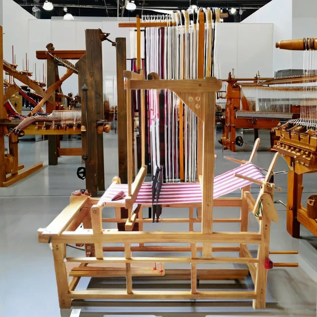 Traditional Hand Loom Shuttle Power Weaving Machine Old School Style