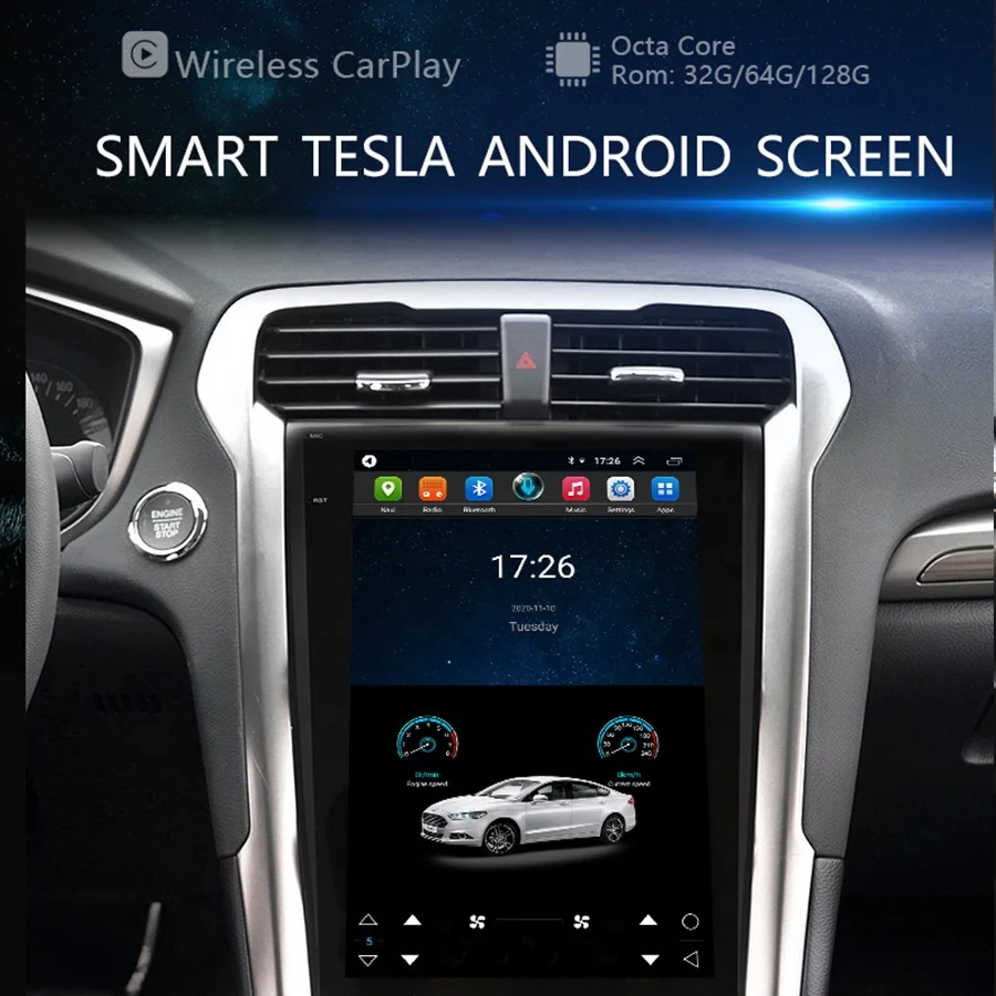 Android 13 Car Radio for Ford Mondeo Fusion MK5 2013-2019 Tesla Screen Multimedia Player GPS Navigation Head Unit 2Din 4G+WIFI