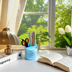 Colorful Multifunctional Pen Holder - Multi - Compartment Organizer for Stationery in Office & Home