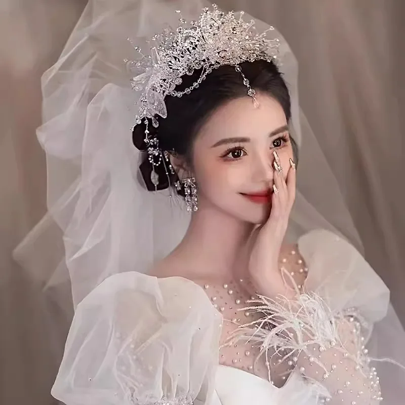 Роскошный хрустальный свадебный головной убор ручной работы новый дизайн Роскошная корона для невесты свадьбы и конкурса красоты венок Тиара