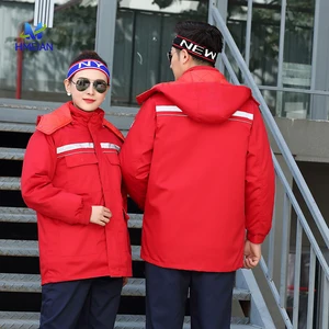 Thickened Cotton Jacket for Workshop Factory Cold-Proof Reflective Labor Workwear Jacket Men Winter Work Clothes