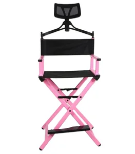 New Portable bar Stool High Foot Folding Canvas Professional Makeup Chair